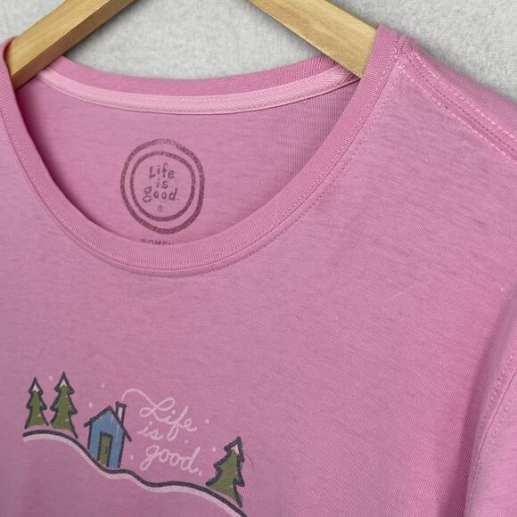 LIFE IS GOOD Top Womens M Village Relaxed Fit Long Sleeve Cotton Pink - Picture 6 of 16